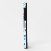 シルバーライン入りブルーフローラルダマスク Case-Mate iPhoneケース (裏面/左)