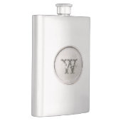 シルバーラウンドとモノグラム素朴ウエスタンフラスコ フラスク (右)