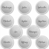 シルバーラウンドサークル個人名パーティーのお気に入り シール (正面)