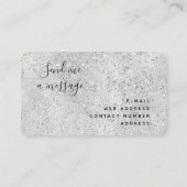 シルバーラグジュアリモダンーグリッターグラムモノグラムスクリプト 名刺 (裏面)