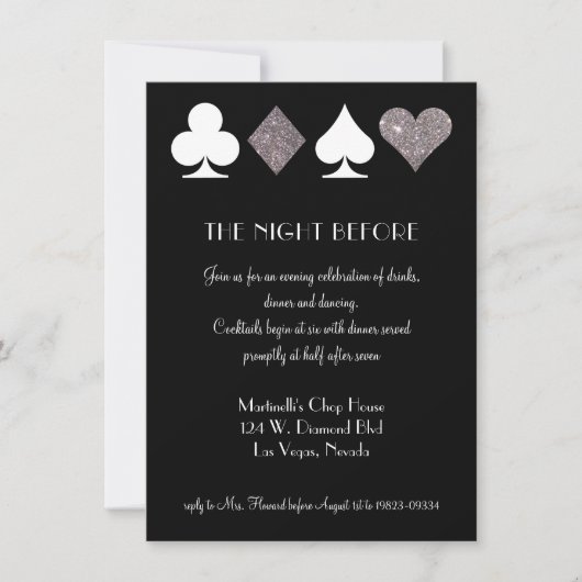 シルバーラスベガスリハーサルディナー招待状 招待状 (正面)