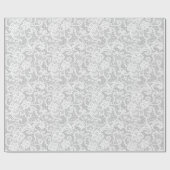シルバーラッピングのホワイトレース ラッピングペーパー (フラット)