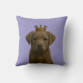 シルバーラブラドールパピーイン金ゴールドクラウンキュート クッション (裏面)