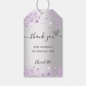 シルバーラベンダーがハートの感謝を輝かせてくれる ギフトタグ (正面)