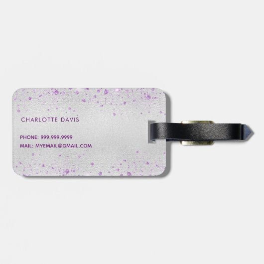 シルバーラベンダーの輝きの名前 ラゲッジタグ (裏面横)