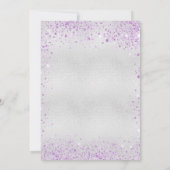 シルバーラベンダーグリッターサンキューカード 招待状 (裏面)