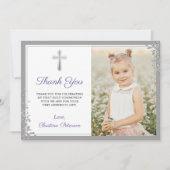 シルバーラベンダーパープルコミュニオンサンキューカード サンキューカード (正面)