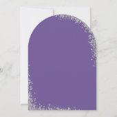 シルバーラベンダーパープルファースト聖餐式アーチ 招待状 (裏面)