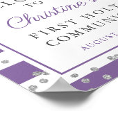 シルバーラベンダーパープルファースト・コミュニオンウェルカム ポスター (角)