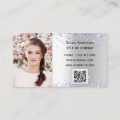 シルバーラベンダー写真QRコード 名刺 (裏面)