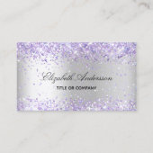 シルバーラベンダー写真QRコード 名刺 (正面)