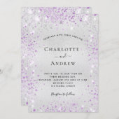 シルバーラベンダー結婚ズ 招待状 (正面/裏面)