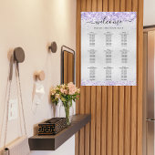 シルバーラベンダー薄紫紙吹雪シーティングチャート ポスター