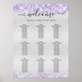 シルバーラベンダー薄紫紙吹雪シーティングチャート ポスター (正面)