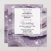 *~*シルバーラベンダーQRアゲートRSVP AR66結婚s 招待状 (正面/裏面)