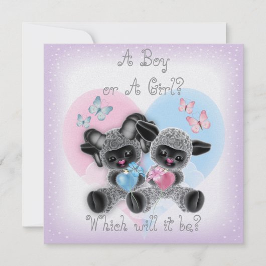 シルバーラムベビージェンダーパーティー招待客 招待状 (正面)