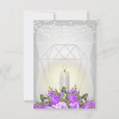 シルバーランタンとパープルフローラ 招待状 (裏面)