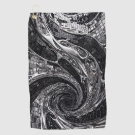 シルバーリキッドクロームモザイク ゴルフタオル