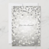 シルバーリタエレガントイアメントパーティー紙吹雪とライト 招待状 (裏面)