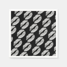 シルバーリップキス美しいメイクアップバースデーパーティー スタンダードカクテルナプキン