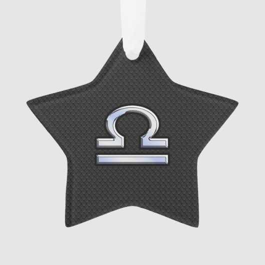 シルバーリブラ〔占星術の〕十二宮図サインオンブラックスネークスキンスタイル オーナメント (正面)