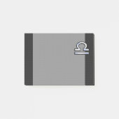 シルバーリブラ〔占星術の〕十二宮図サインオンブラックスネークスキンスタイル ポストイット (正面)