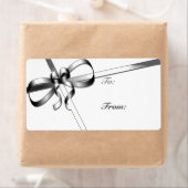 シルバーリボンのクリスマスプレゼントラベル ラベル (インサイチュ)