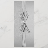 シルバーリボンエレガントダマスク結婚式メニュー メニュー (裏面)