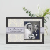 シルバーリボンダマスク記念日パーティの招待状 招待状 (スタンド正面)