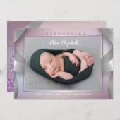 シルバーリボン写真誕生の発表 案内状 (正面/裏面)