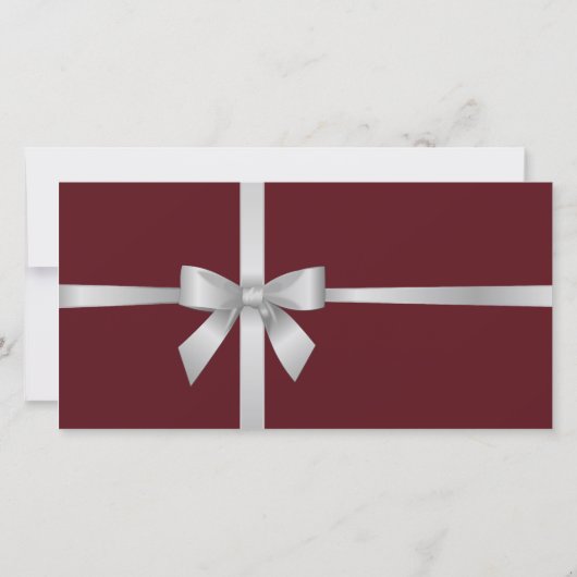 シルバーリボン結婚ブルゴーニュ サンキューカード (裏面)