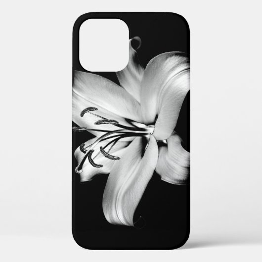 シルバーリリー:モノクロフローラエレガンス。 Case-Mate iPhoneケース (裏面)