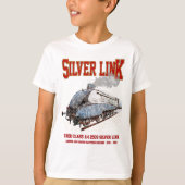 シルバーリンク号 - LNERクラスA4 2509 蒸気機関車 Tシャツ (正面)