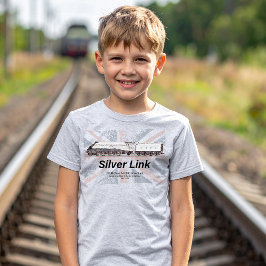 シルバーリンク LNERクラスA4機関車プロフィールフラグ Tシャツ