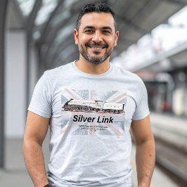 シルバーリンク LNERクラスA4機関車プロフィールフラグ Tシャツ