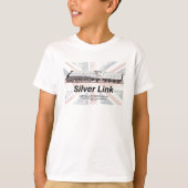 シルバーリンク LNERクラスA4機関車プロフィールフラグ Tシャツ (正面)