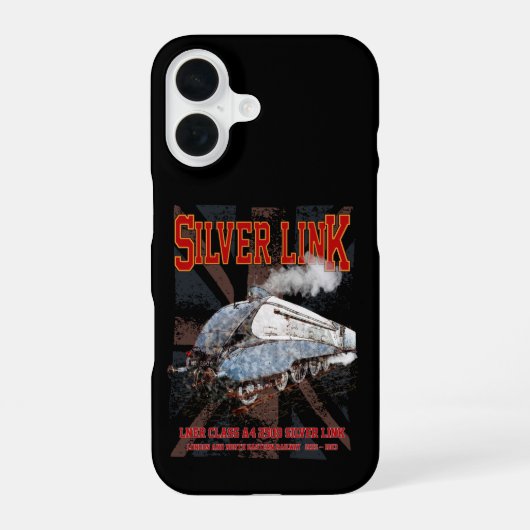シルバーリンク LNERクラスA4 2509機関車 英国旗 iPhone 16ケース (裏面)