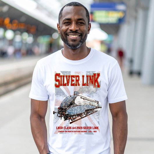 シルバーリンク LNERクラスA4 2509機関車 UK フラグ Tシャツ