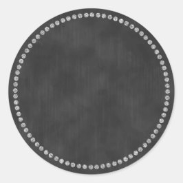 シルバーリングや輪トリムモノグラム付き黒板シール ラウンドシール