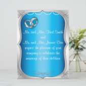 シルバーリングや輪パールズ&ターコイズ結婚式招待状 招待状 (スタンド正面)