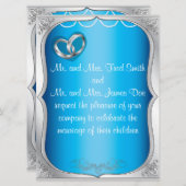 シルバーリング パール ターコイズ 結婚式招待状 招待状 (正面/裏面)