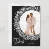 シルバーリースオンブラックフォトハッピー シーズンカード (正面)