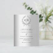 シルバーリースモノグラムバジェット結婚式招待状 (スタンド正面)