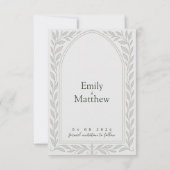 シルバーリーフエルフ結婚ェン – ウッドランドテーマ セーブザデート (裏面)