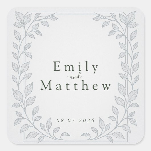 シルバーリーフエルフ結婚ェン スクエアシール (正面)