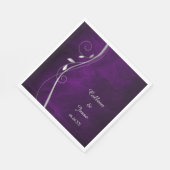 シルバーリーフスワールパープル結婚ズ スタンダードランチョンナプキン (角)