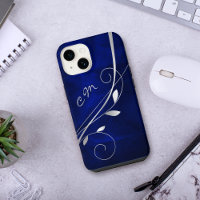 シルバーリーフスワールブルー王室のモノグラム