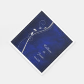 シルバーリーフスワールブルー結婚ズナプキン スタンダードランチョンナプキン (角)