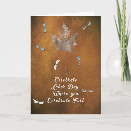 シルバーリーフ付きグランジ金ゴールドの労働日札 カード (正面)