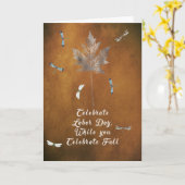 シルバーリーフ付きグランジ金ゴールドの労働日札 カード (黄色い花)